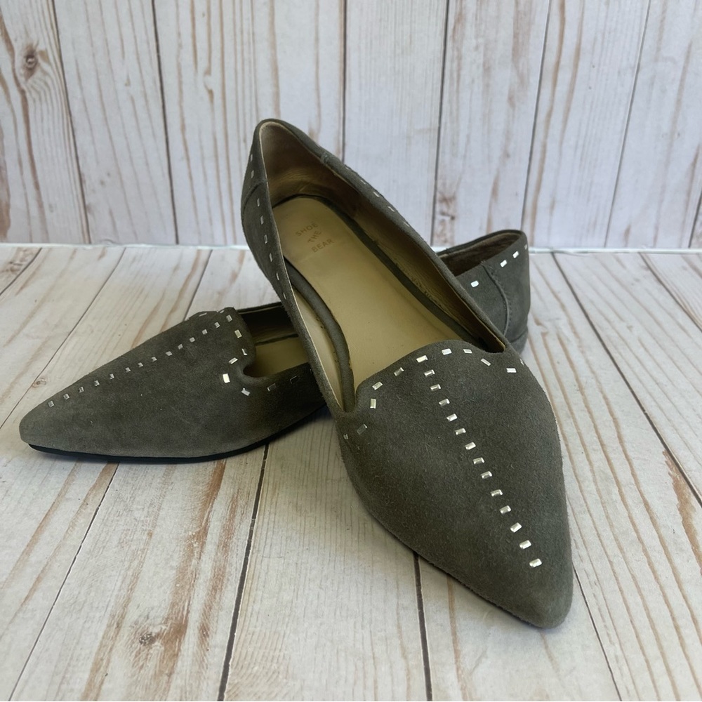 Shoe the Bear Gray Suede studded Flats Size 37